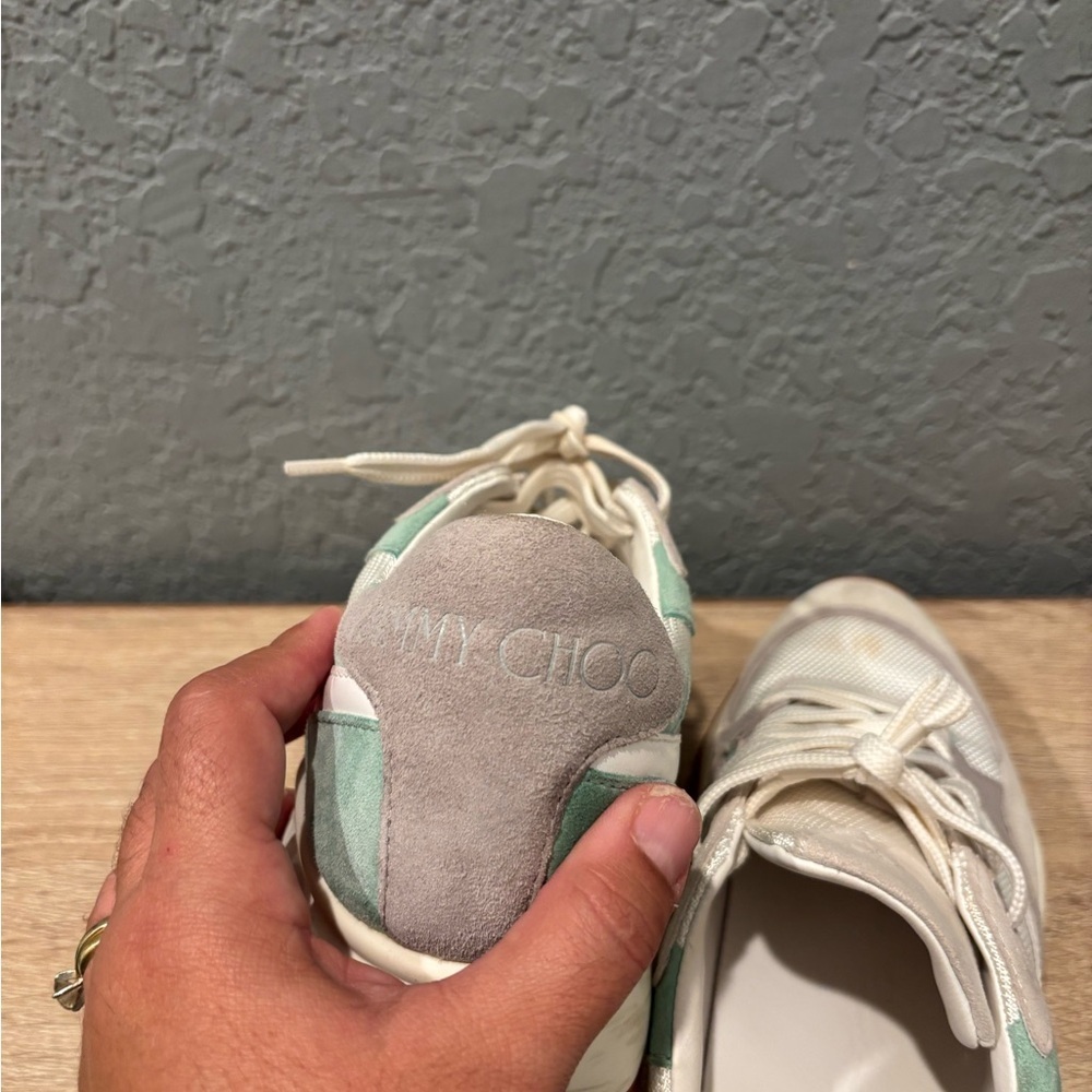 AUTHENTIC JIMMY CHOO Landon Low Top Sneakers Women's 36.5 - Picture 5 of 8